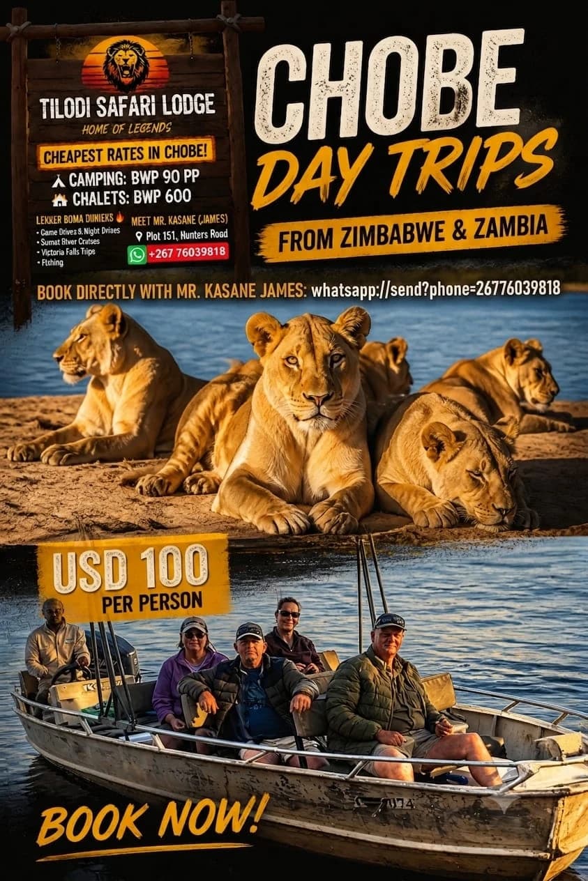 Chobe day trips from Zimbabwe and Zambia poster